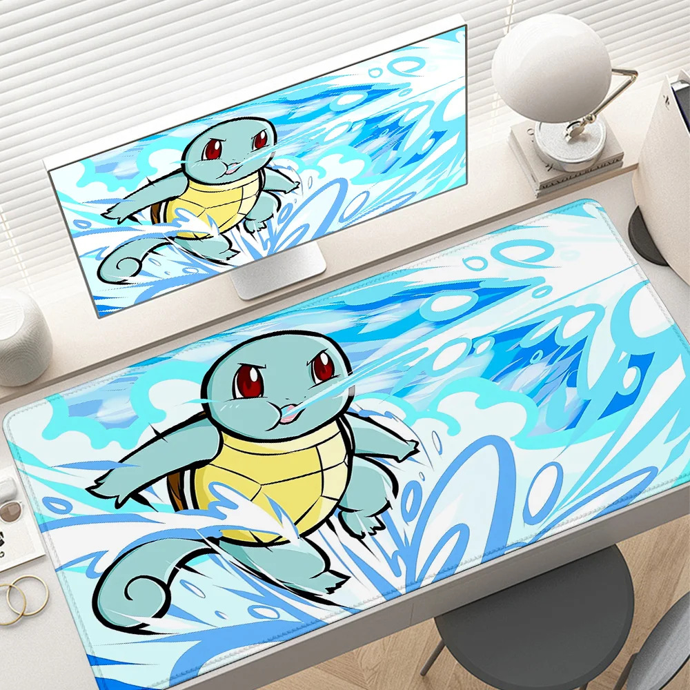 

XXL 80x40cm HD Print Pokemon Squirtle Cute PC Accessories Mouse Pad Larger Computer Keyboard expand Desk Mat Gaming Mouse pads