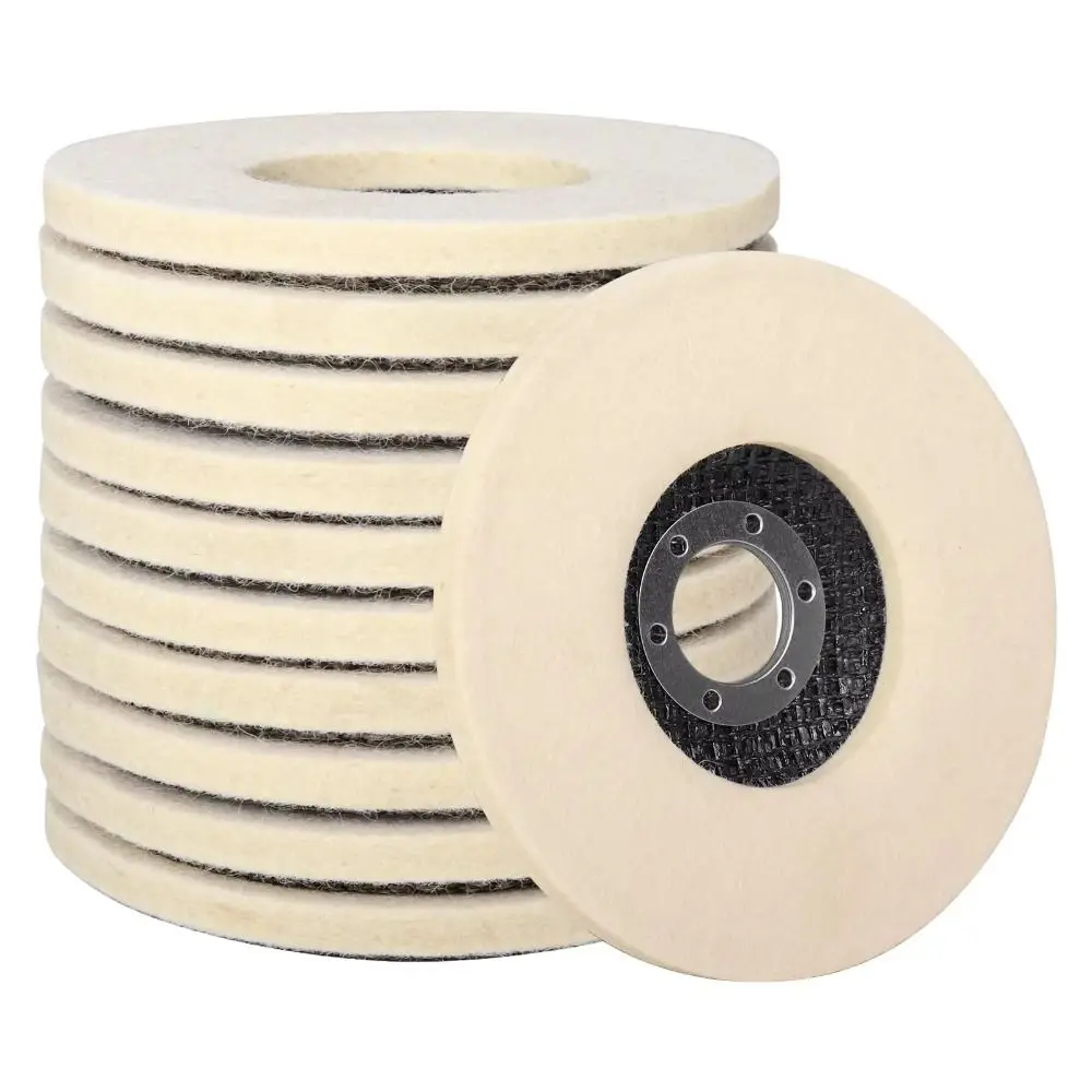 Wool Polishing Disc Felt Flap Wheel Wool Buffing Wheel Mesh Backing Polishing Flap Disc Flat Profile Polishing Wool