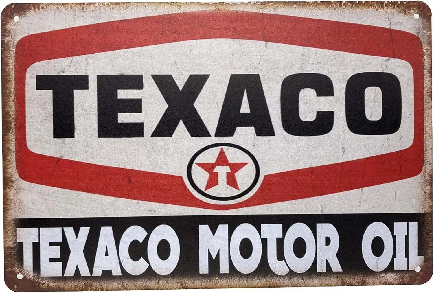 Tin Metal Wall Decor | Motor Oil Classic Gas Station 8 x 12 in | Decoration for Home Garage Man Cave | Retro & Vintage Post sign