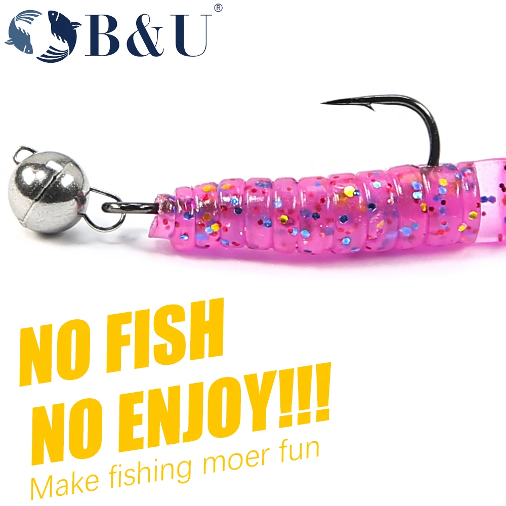 B&U 20pcs Barb Hook Fishing hook big ring Carbon Steel Single Hooks tackle Worm Hooks With big eyes Ring