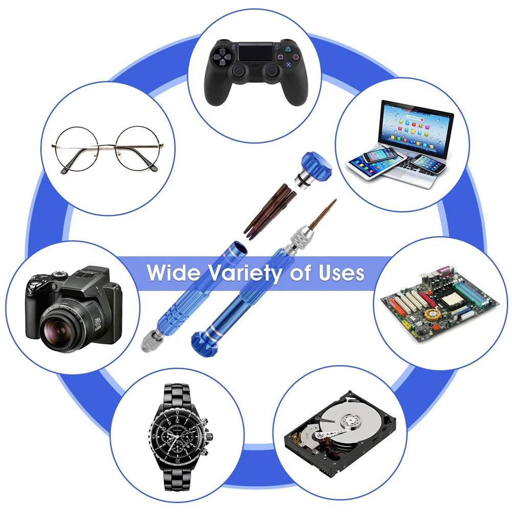 Mini Screwdriver Set, 5-In-1 Multifunctional Screwdriver Slotted for Eyeglass, Sunglass, Watch, Computer Repair Tool Kit