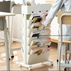 Versatile Rolling Bookcase and Storage Cart for Home Office Organization Accessories Office Desk Accessories