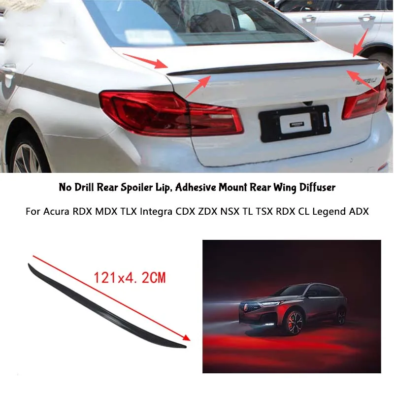 For Acura RDX MDX TLX Integra CDX ZDX NSX TL TSX RDX CL Legend ADX Rear Wing Lip Car Rear Trunk Boot Lip Spoiler Wing