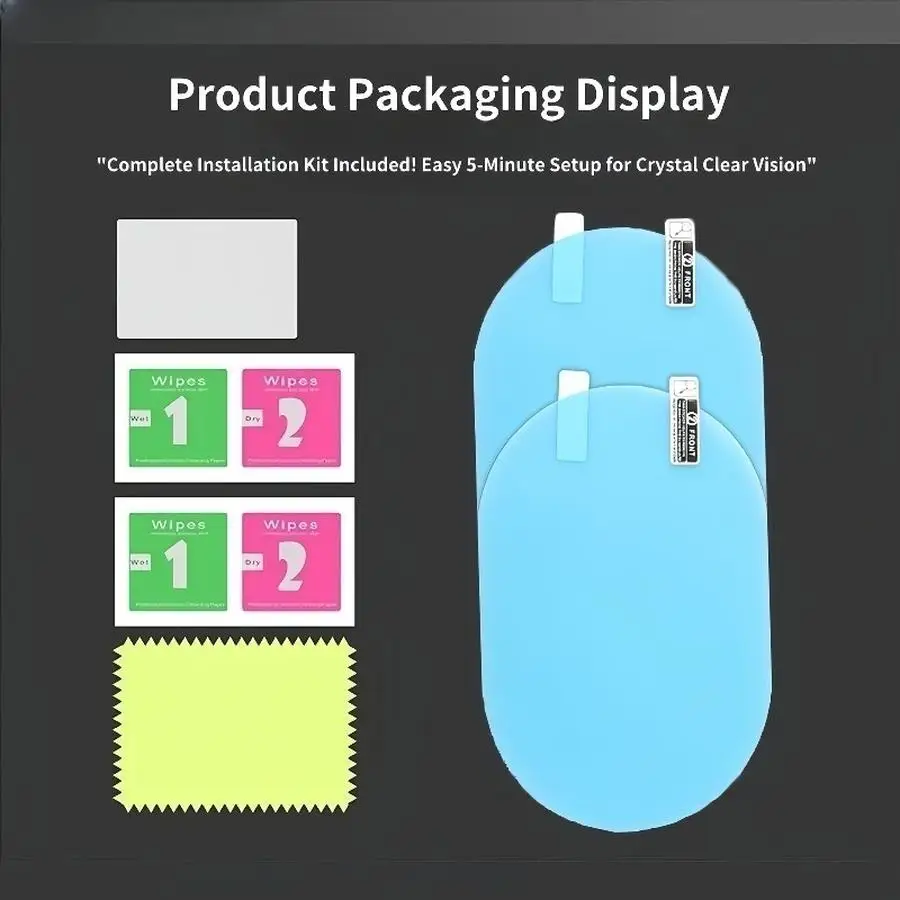 1/5/10/20/50/100pcs Car Rearview Mirror Film, Waterproof and Anti-Fog, Includes a Small Cleaning Cloth, Easy to Install Mixed Co