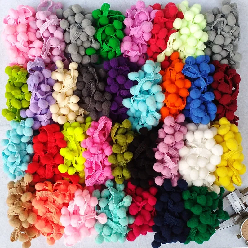 1yard 5Yards Pom Pom lace Trim Ball Ribbon Fabric Pompom Fringe Ribbon Sewing Lace Kintted Fabric Handmade DIY Craft Accessories