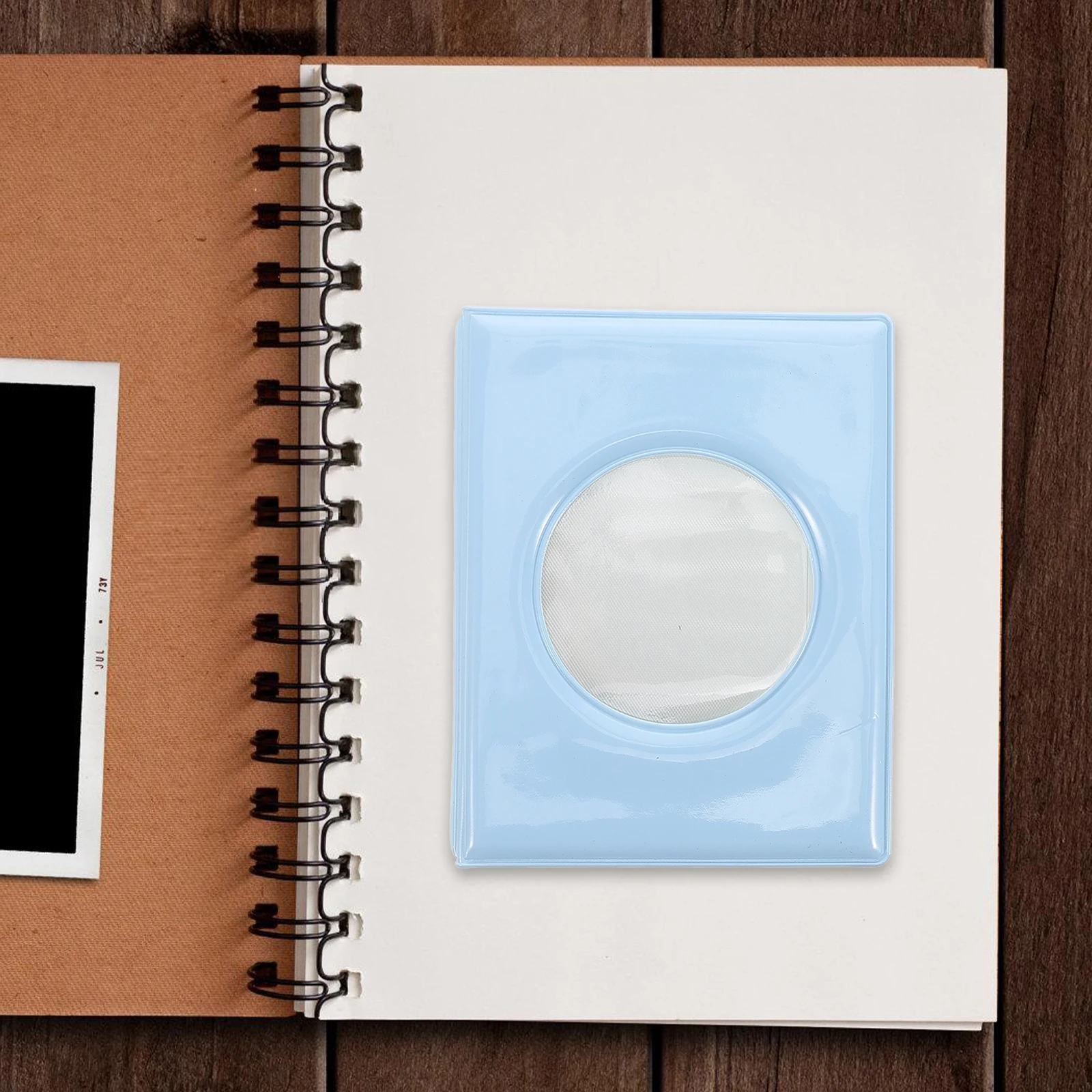 ألبوم بطاقة الصور الصغيرة الموثق 3 بوصة الجوف القلب مرآة مثل حامل بطاقة الصور السماء الزرقاء الصغيرة عرض بطاقة الصور تذكار