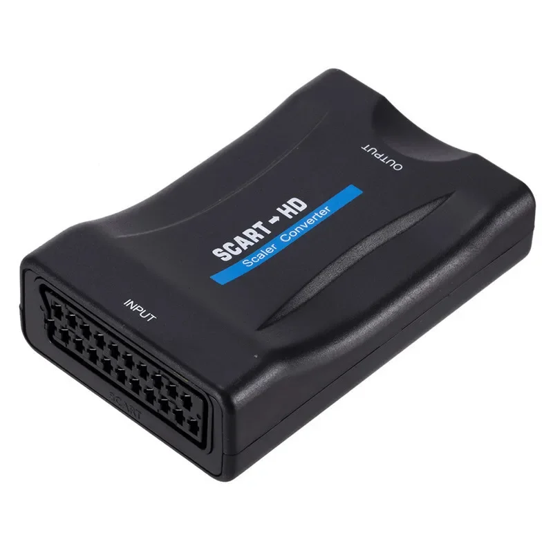 1080P SCART HDMI-compatible Video Audio Converter with USB Cable For HDMI Sky Box DVD Television Signal Upscale Converter