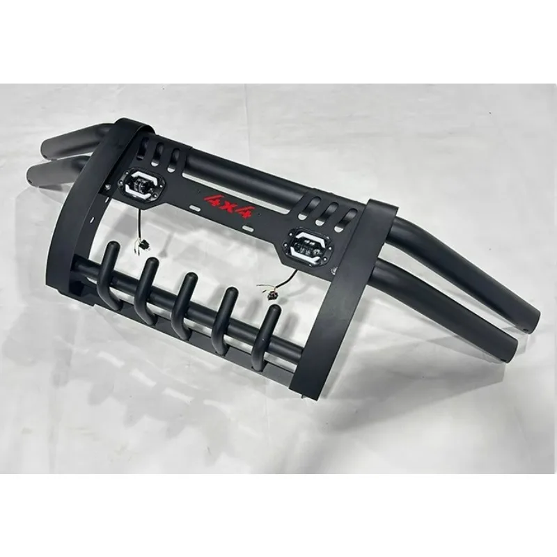 Model for Hilux Revo & Vigo Front Collision Beam with Light, Off-Road Front Bumper Exterior Trim, Black Front Guard