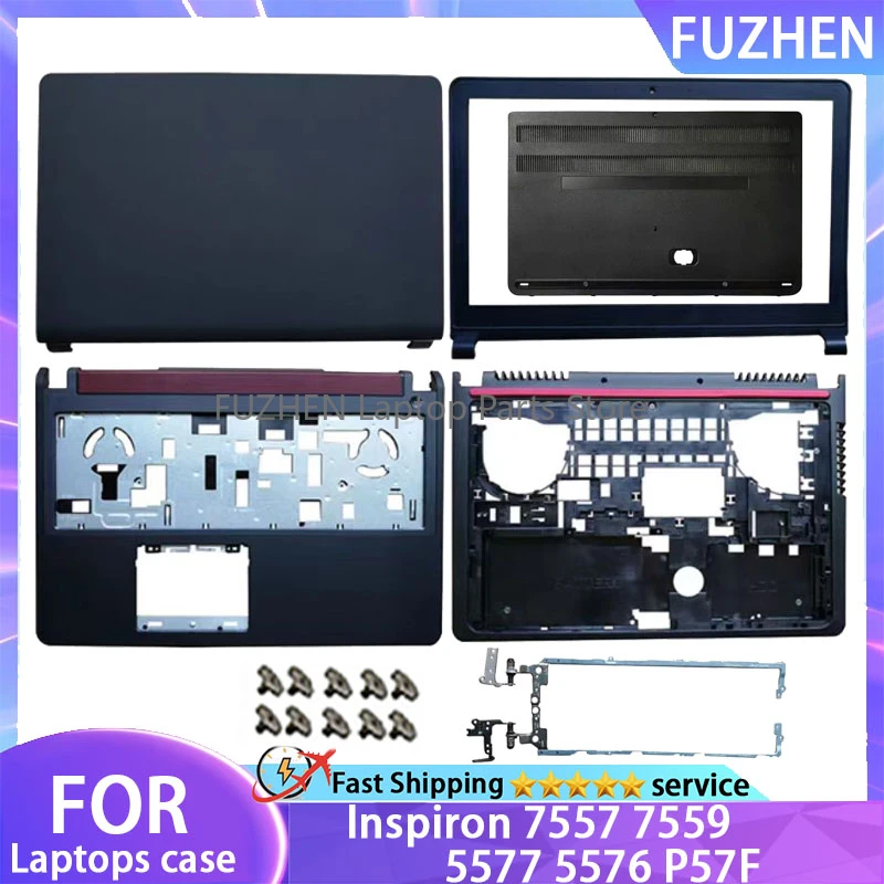 

New Laptop For DELL Inspiron 15 7557 7559 5577 5576 P57F LCD Back Cover/Front Bezel/Hinges/Palmrest/Bottom Case NO Touch