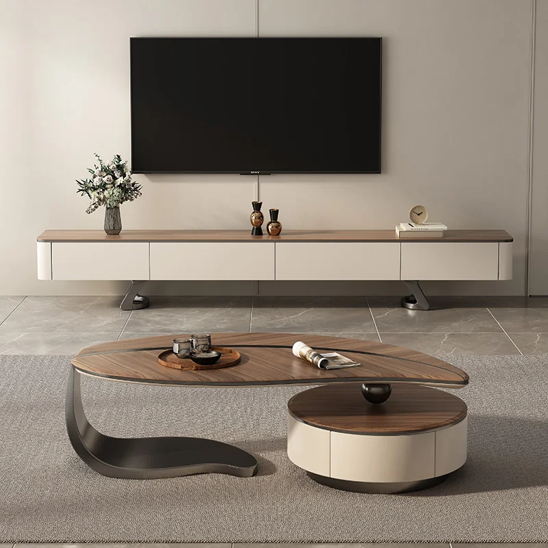 

Modern Luxury Coffee Table Wavy Round Design Unique Coffee Table Trendy Aesthetic Living Room Coffee Table Nordic Furniture