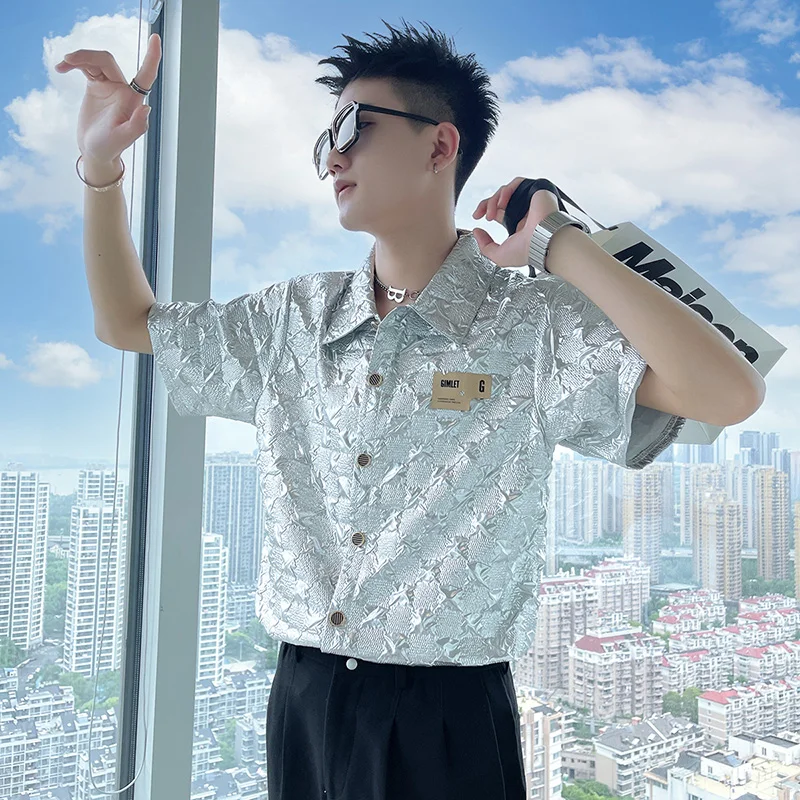 

Мужская футболка из ледяного шелка премиум-класса, повседневная, универсальная, летняя, модная, свободного кроя, не требует глажки.