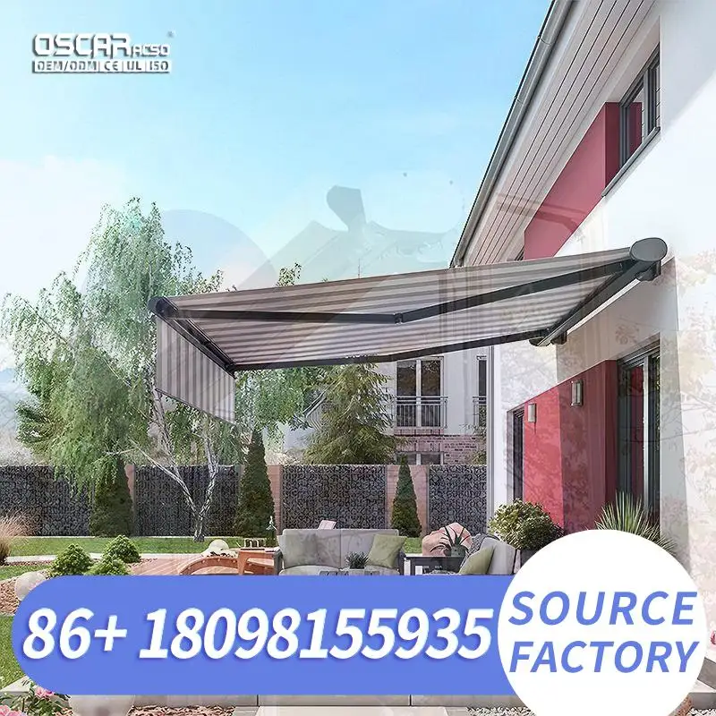 Swing Retractable Outdoor Shading Window Balcony Awning for Terrace Patio Garden Retractable Awning
