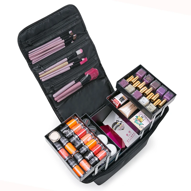 Professional Makeup Suitcase Female Cosmetics Bag Multi-layer Large Capacity Storage Toolbox Travel Beauty Case Organizer Boxes