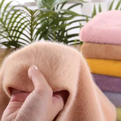Fur Fabric By The Meter for Coats Diy Clothing Sewing Thickened Winter Encrypted Plush High-grade Soft Plain Decorative Textile