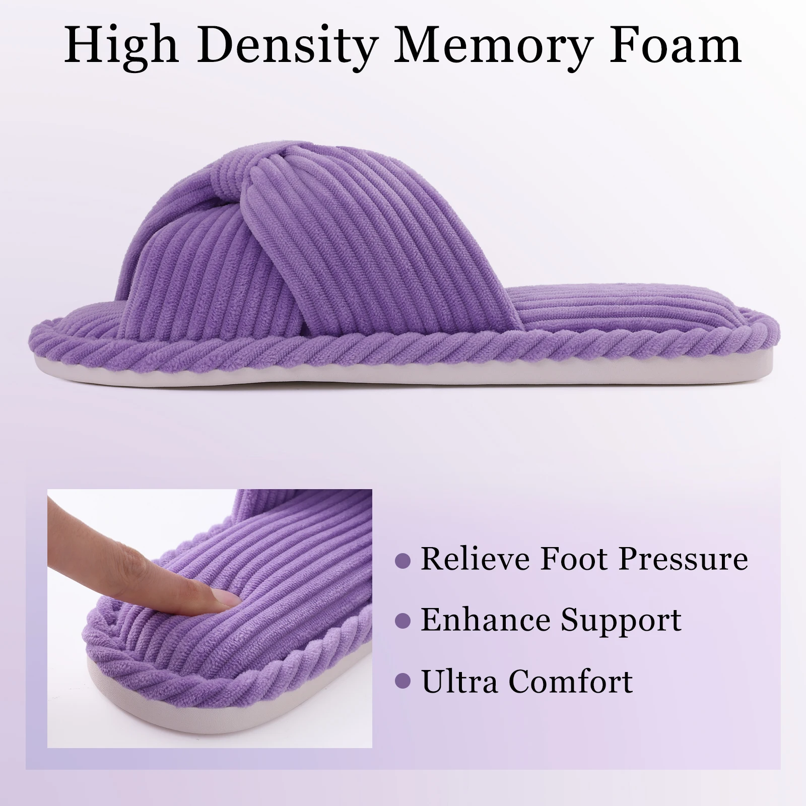 Kidmi Summer Slippers For Women Indoor Cute Bow Home Slippers For Women Soft Sole Non-slip Flat Slippers Foam Memory Slippers