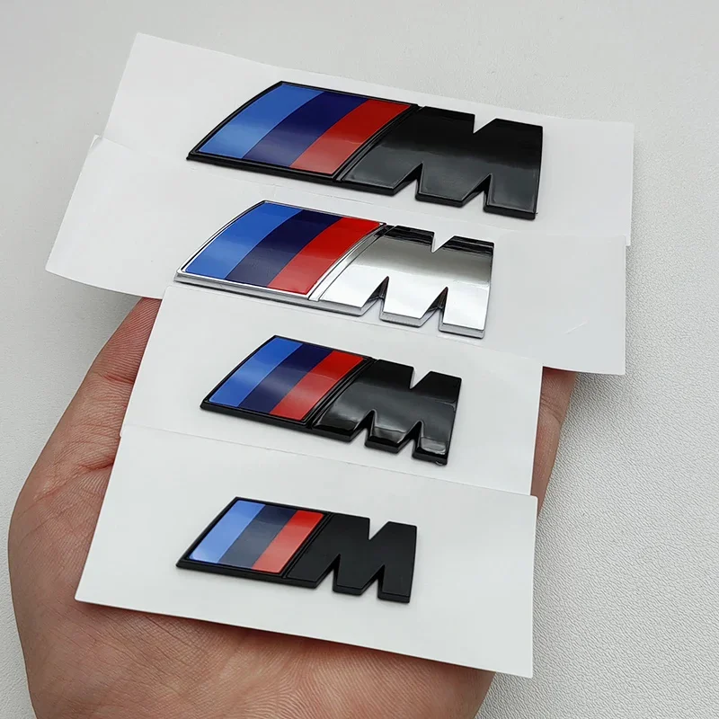 BMW M ثلاثي الألوان شعار شارة لسلسلة 1/3/5/7 X1 X3 X5 X6 مقاوم للماء الحاجز والجذع ثلاثية الأبعاد ملصق شعار M الرياضة اكسسوارات السيارات