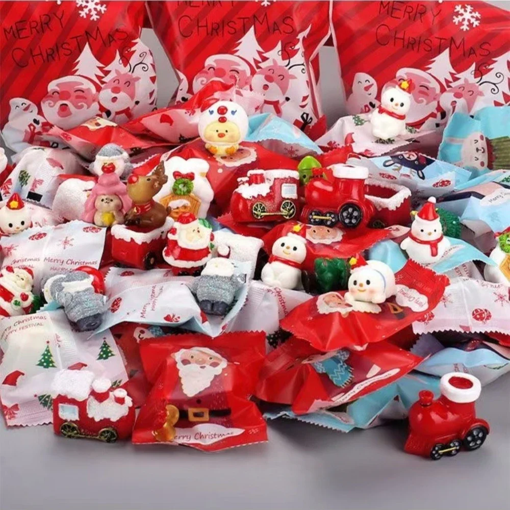 5/10/20 Uds. Bolsa de Navidad de dibujos animados adornos de muñecas, juguetes de fiesta de Carnaval de Año Nuevo de Navidad caja ciega sorpresa juego de dibujo de premio de regalo
