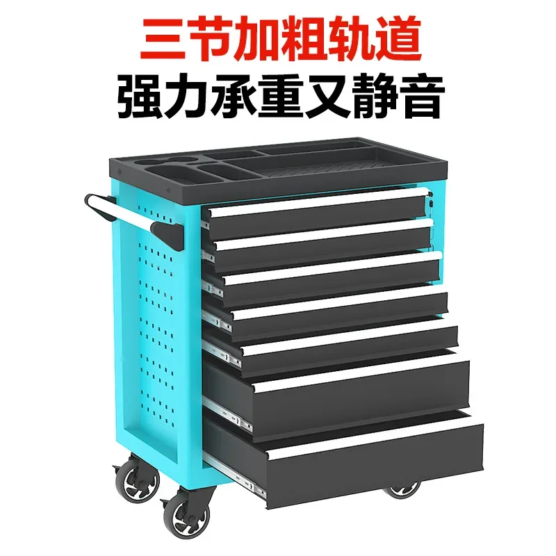 Heavy-duty auto repair tool cart  pumps rechargeable five tool cart Thickened drawer type mobile tool cabinet with countertop