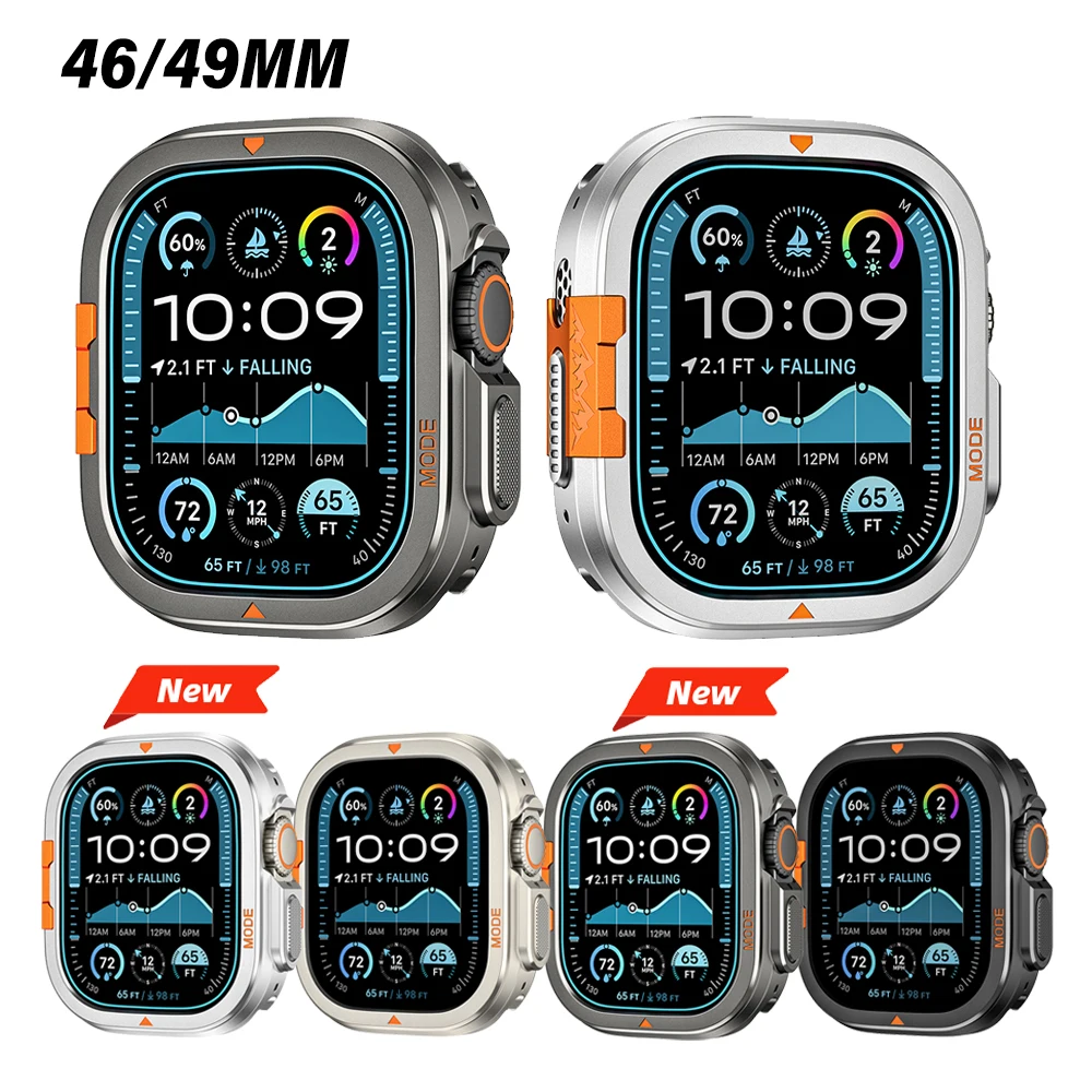 

Metal Aluminum Alloy Luxury Case for Apple Watch 49MM 46MM Bumper Frame for iWatch Ultra 2/1 Series10 Protective Cover Men Case