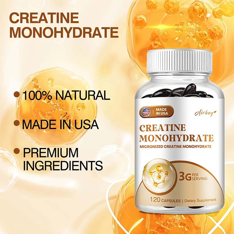 Creatine Monohydrate - Supports Muscle, Energy and Cognitive Function, Increases Lean Muscle Mass - Gluten Free