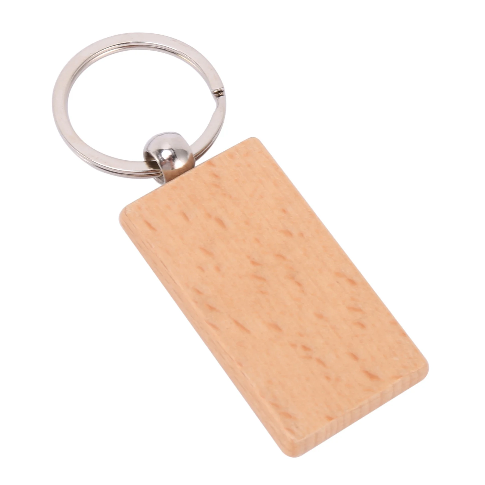 240Pcs Blank Rectangle Wooden Key Chain DIY Wood Keychains Key Tags Can Engrave DIY Gifts