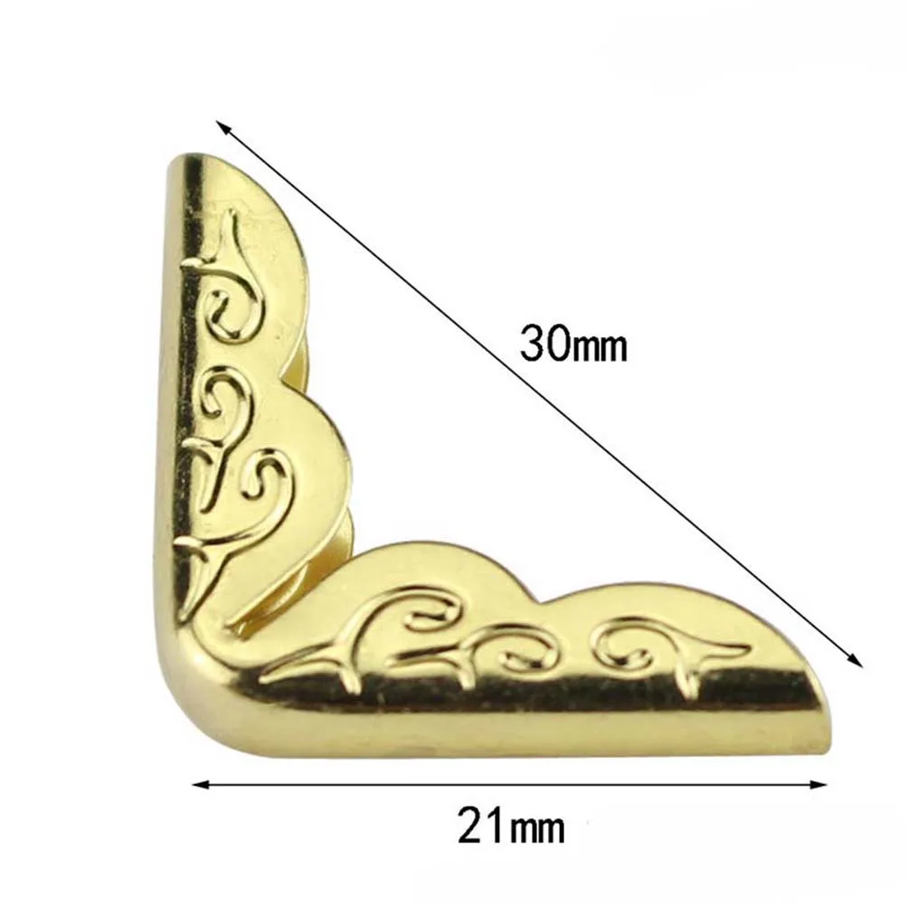 

150pcs Corner Protectors For Notebook Book Metal Vintage Style Yellow White Nickel Bronze Page Edge Guards For Albums Menus