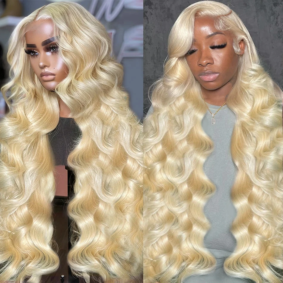 Perruque Lace Front Wig Body Wave brésilienne Remy naturelle, blond miel 613, 13x6, 13x4, transparente, pour femmes