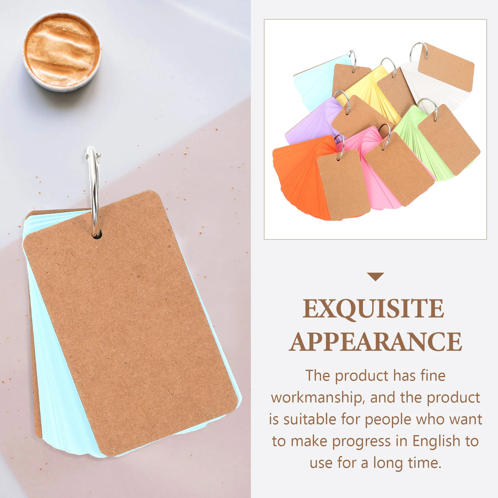 

7 Sets Hand Painting Blank Memo Cards Diy Note Pads Loose Leaf Student Stationery Flashcards English Words Creative Writing