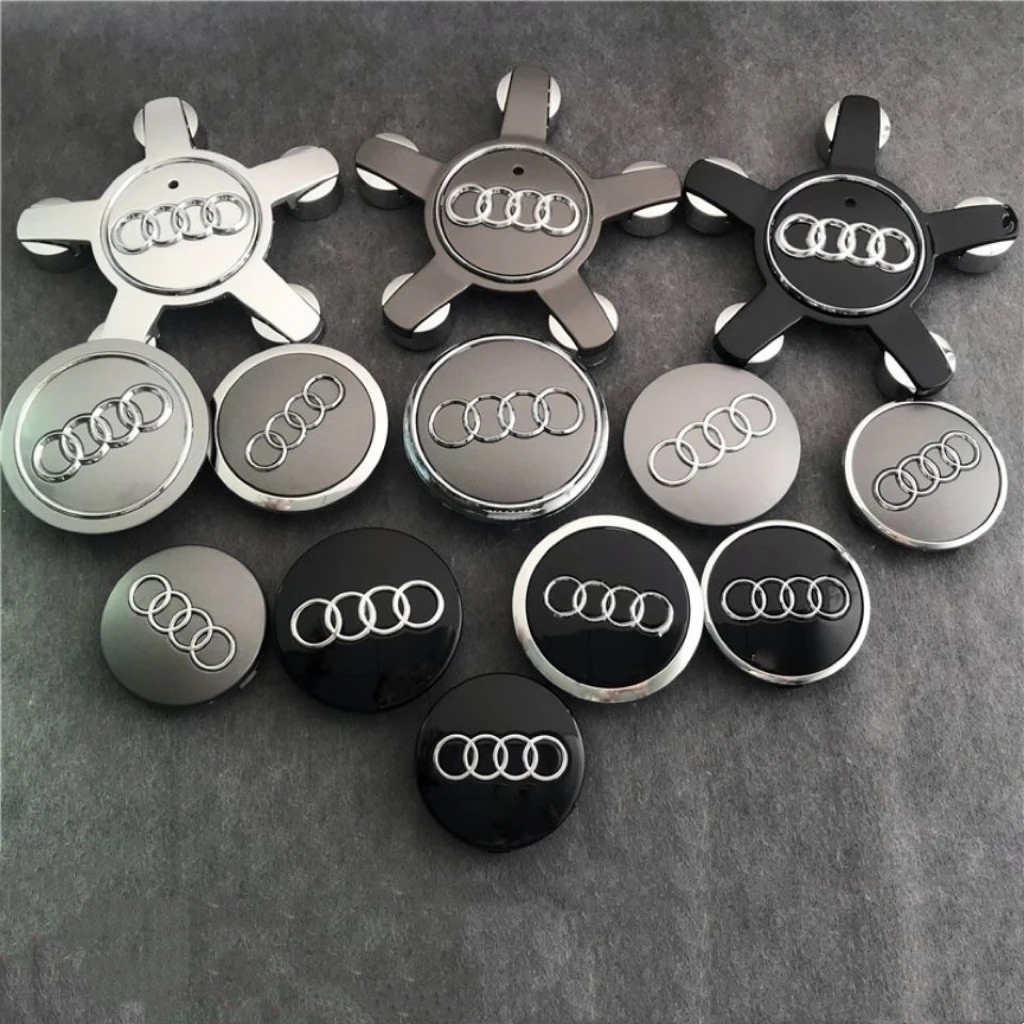 4pcs AUDI A3 A4 A5 A6 A7 A8 S4 Q7 Q3  Wheel Center Cap Hub Covers 60mm 61mm 68mm 69mm 135mm Car Styling  Badge  Auto Accessories