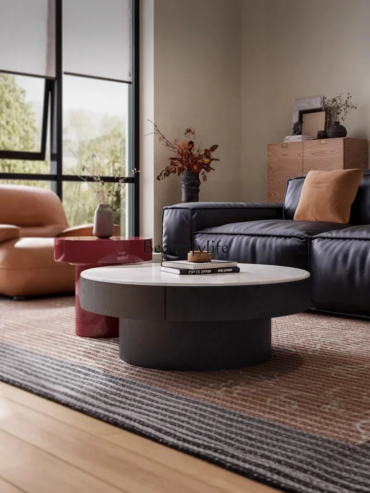 Ls 04 مجموعة طاولة القهوة الإبداعية المستديرة الراقية الفن الإيطالي الحد الأدنى غرفة المعيشة المنزلية شقة صغيرة الطلاء