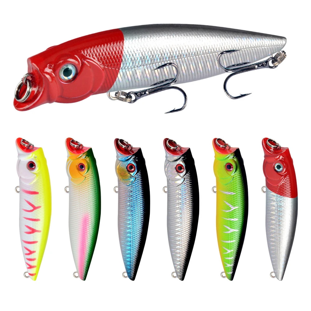 Hot 1pcs Popper Fishing Lures 9.5cm 11.5g Floating Popper Bait 6 Color Hard Bait Artificial Wobblers Plastic Fishing Tackle