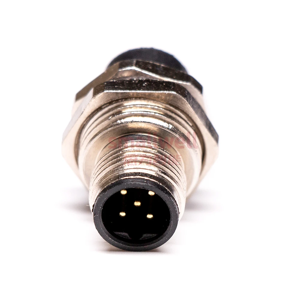 M12 5-core A-pin panel installation socket board after installation unshielded plug board opening size M16
