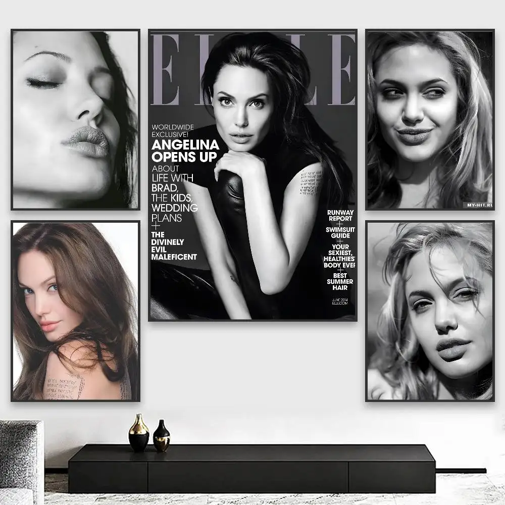 A-Angelina J-Jolie Poster, HD-Kunst, klebrige Wand, wasserdicht, Zuhause, Wohnzimmer, Schlafzimmer, Bar, ästhetische Dekoration