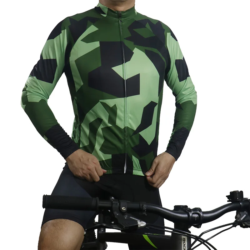 Four Seasons Long Sleeve Top Road Mens Bicycle Clothes Cycling Jersey Bike Camo Coat MTB Wear Tight Jacket Shirt Ride Sweater