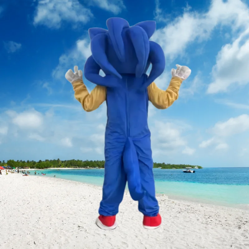 Cartoon Maskottchen Kostüm Igel Sonics Cosplay Advertising Kostüm Party Zeremonie Tier Karneval Anime Bühne Zeigen Pfote Anzüge