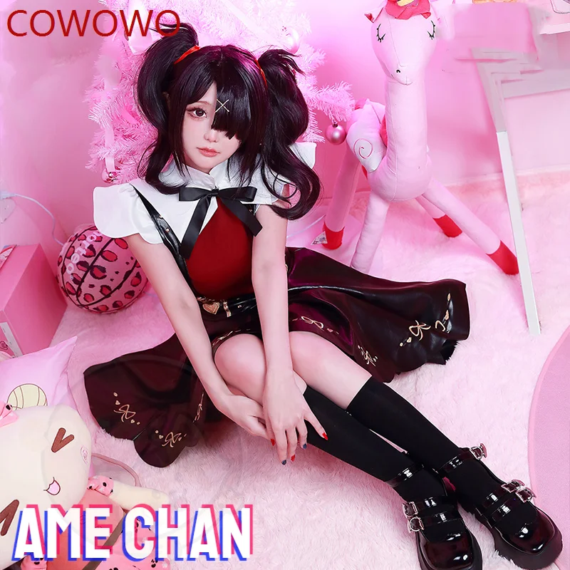 COWOWO Game Needy Girl Overdose Ame Chan Cosplay Costume NEEDY STREAMER OVERLOAD Cosplay Ame-chan Costume with Cosplay Wig