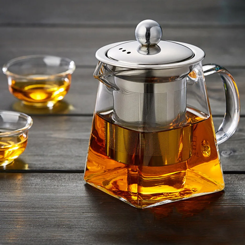 350ml Heat Resistant Kung Fu Tea Set Glass Teapot With Strainer Filter Infuser Tea Pot Large Teapot Kitchen Accessories Tools