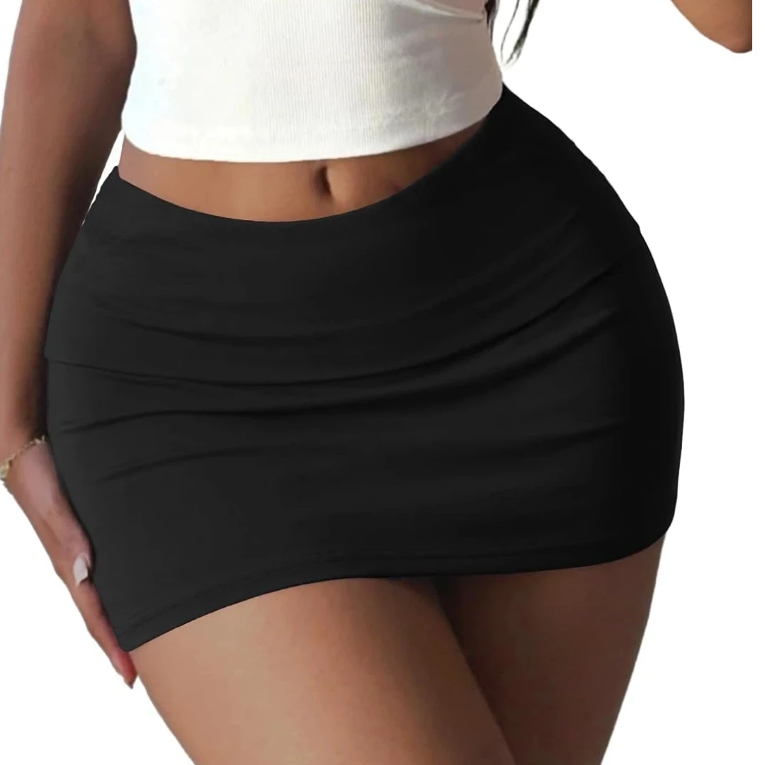 Mini Skirts for Women Sexy Low Rise Fold-Over Bodycon Skirts Trendy Streetwear Y2K Going Out Outfits