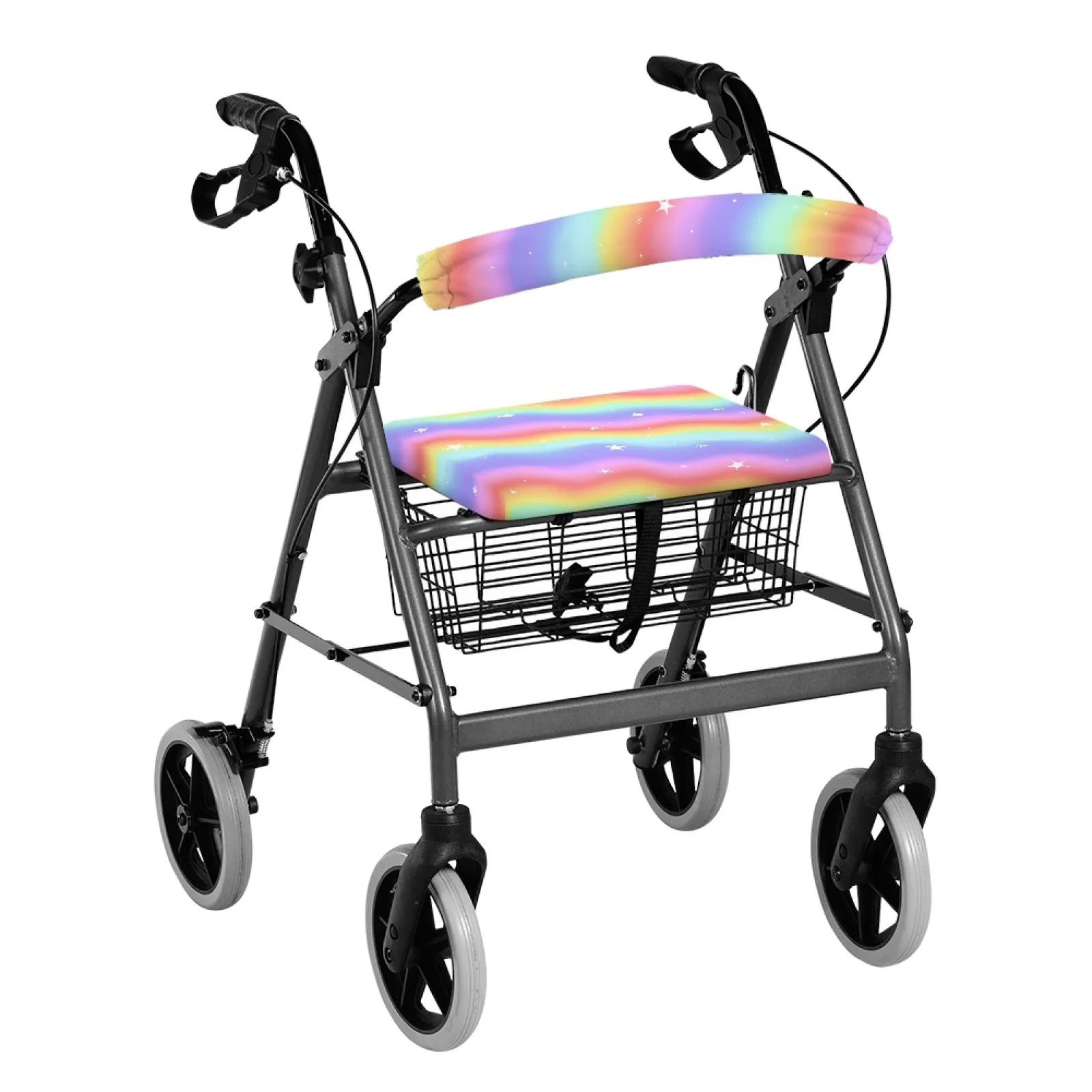 Coloranimal Rainbow Stars Set of 2 Seat and Backrest Covers Underseat Accessory Rollator Walker Seat Covers for Unisex
