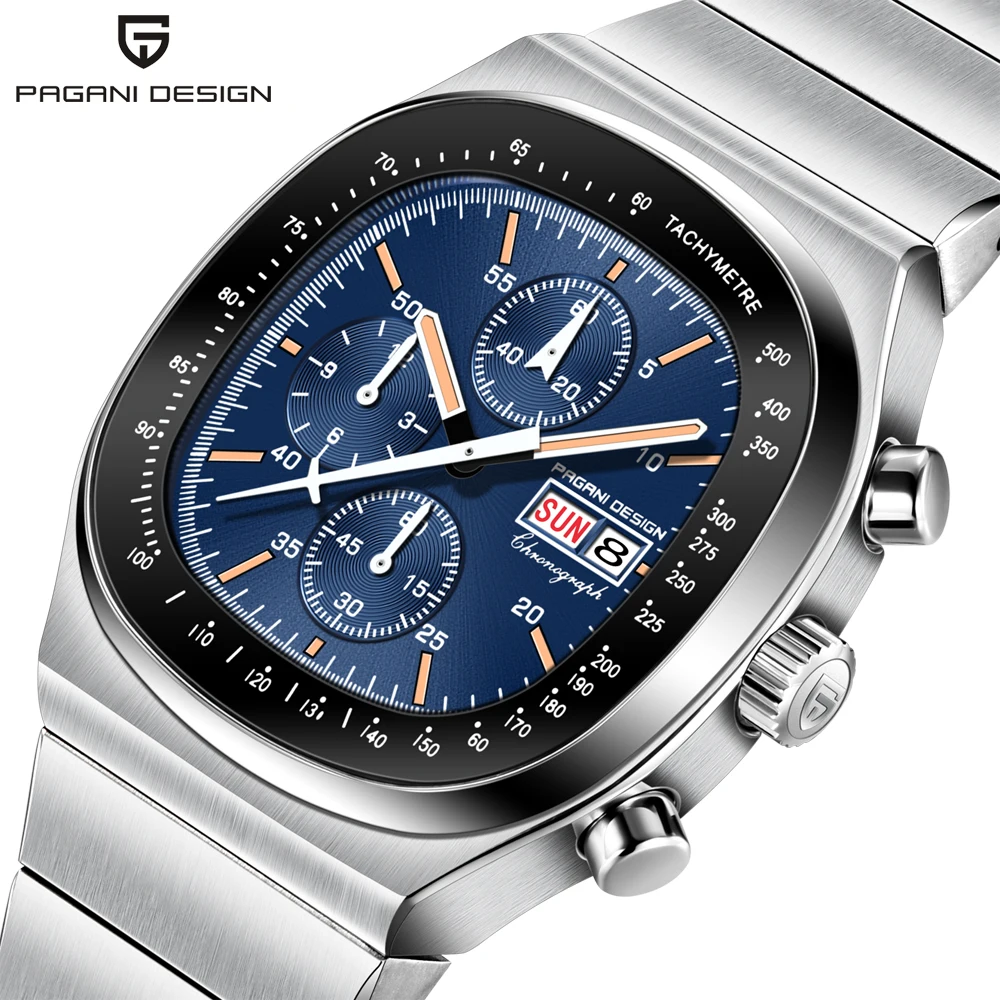PAGANI DESIGN Herren Chronograph Uhr Japan Miyota OS00 Uhrwerk Geschwindigkeitstester Saphir Wasserdicht Quarzuhr Reloj Hombre