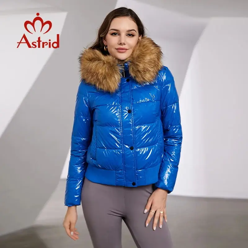 Astrid Large Natural Raccoon Fox Fur Hooded 2023 Winter warm Thick Coat Women Short Down Jacket Puffer fashion Female Parkas