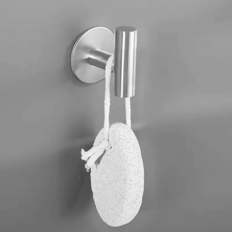 1pc, No Punching Self-Adhesive Hook, Stainless Steel Bathroom Hook, Bathroom Accessories Kitchen Organizer
