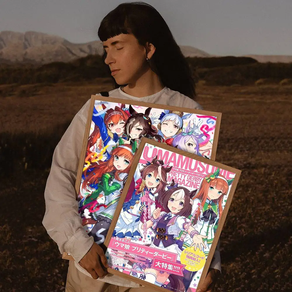 أنيمي أوما موسومي جميلة ديربي الفيلم الكلاسيكي الملصقات HD جودة ملصق جدار الفن اللوحة دراسة الشمال ديكور المنزل