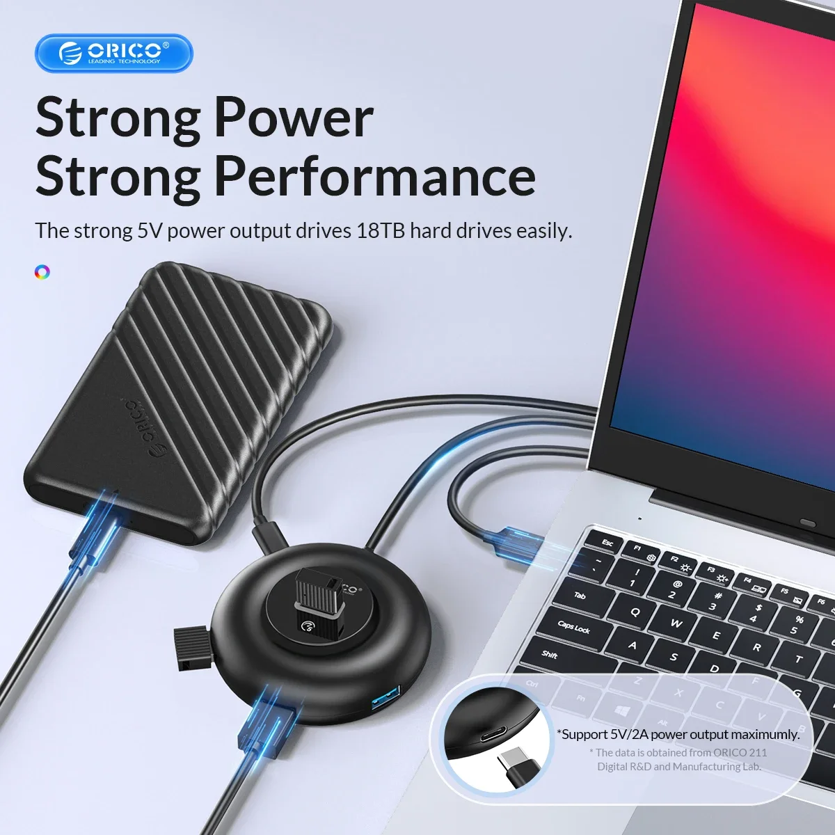 USB-разветвитель ORICO с 4 портами USB 3,0 и USB Type-C