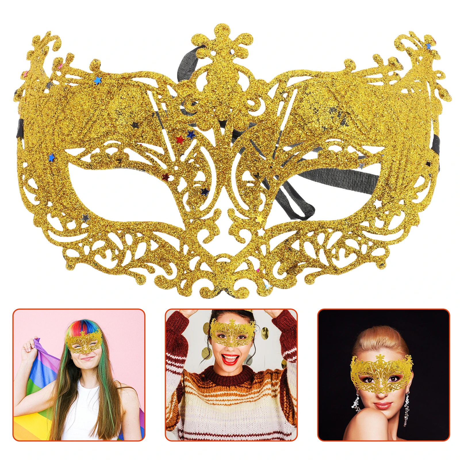 

For Women Carnival Party Festival Adult Costume Masquerade Ball Lightweight Plastic Face Venetian Dance Mask Cosplay