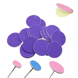 Papel de lixa roxo para pedicure, ferramentas para os pés, disco de broca para unhas, disco calluse, substituível, 15mm, 20mm, 25mm, 35mm, novo, 50 pcs