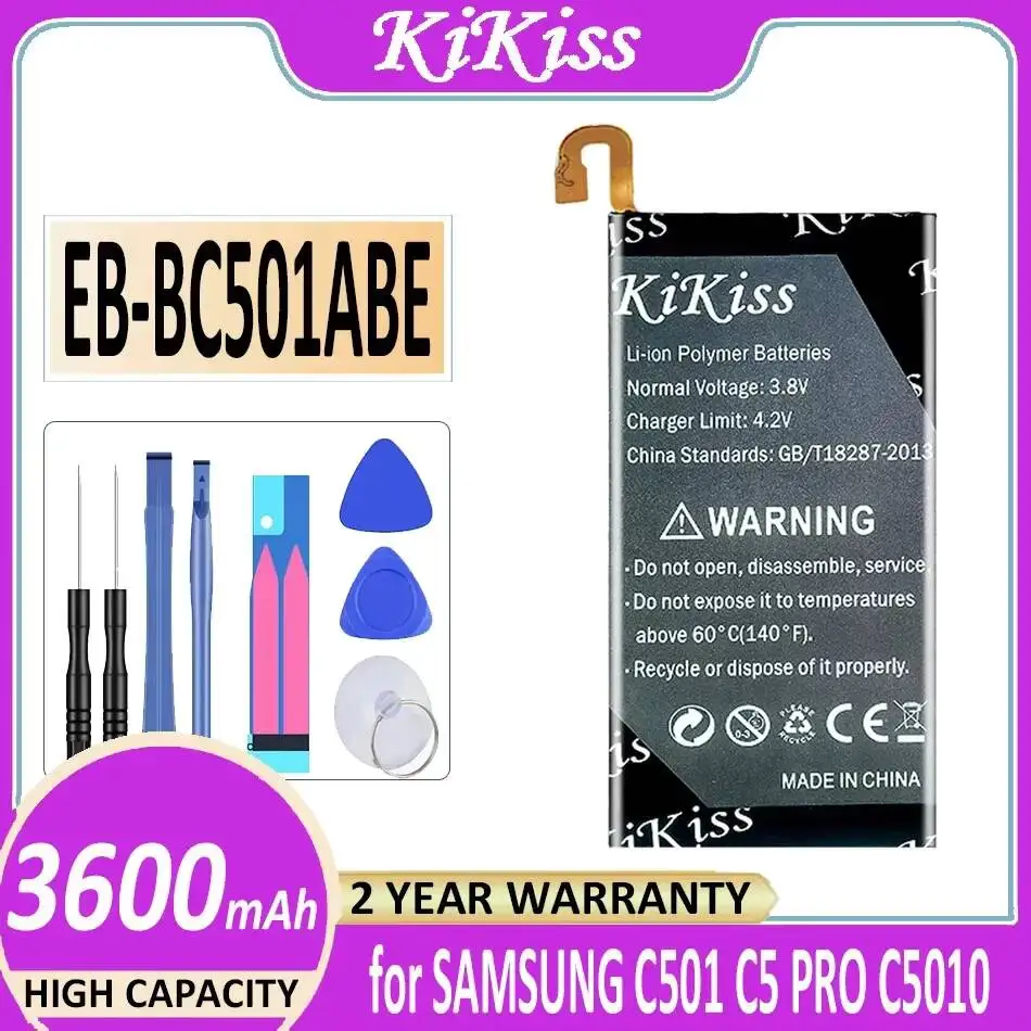 

Аккумулятор для мобильного телефона EB-BC501ABE, долговечный, 3600 мАч, надежная замена для Samsung Galaxy C5 Pro C501 C5010