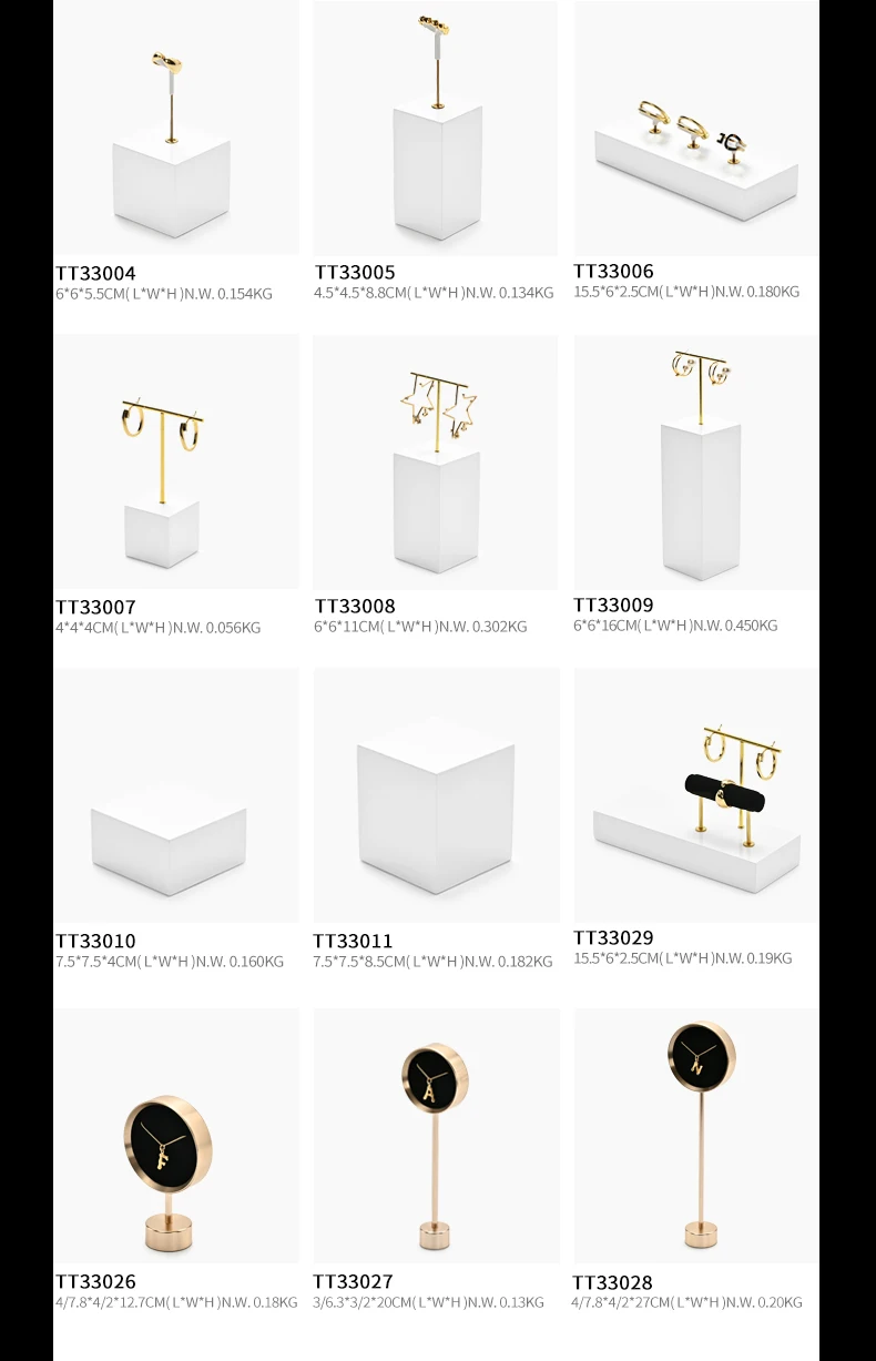 Oirlv Weißgold Schmuck-Präsentationsset Ständer für Ring, Ohrring, Halskette, Armband, Uhr, Vitrine, Ladentheke, Einzelhandel – Detail 7