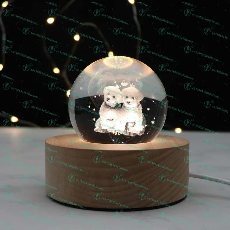 

Ночник с хрустальным шаром, деревянный ночник