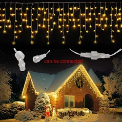 Christmas Decorations 2023 Street Garland On The House LED Festoon Icicle Curtain Light Droop 0.5/0.6/0.7M EU Plug,Home Decor